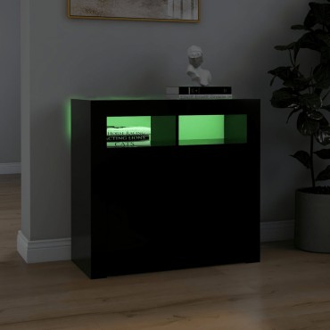 vidaXL Ντουλάπι με LED Μαύρο 80x35x75cm 1 τεμ.