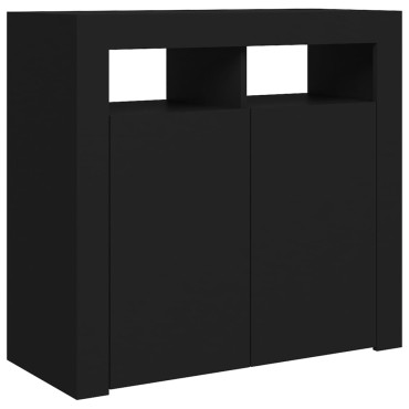 vidaXL Ντουλάπι με LED Μαύρο 80x35x75cm 1 τεμ.