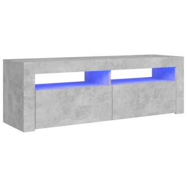 vidaXL Έπιπλο Τηλεόρασης με LED Γκρι Σκυροδέματος 120x35x40cm