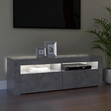 vidaXL Έπιπλο Τηλεόρασης με LED Γκρι Σκυροδέματος 120x35x40cm