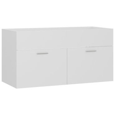 vidaXL Ντουλάπι Νιπτήρα Λευκό 90x38,5x46cm από Επεξ. Ξύλο 1 τεμ.