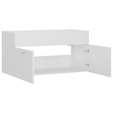 vidaXL Ντουλάπι Νιπτήρα Λευκό 90x38,5x46cm από Επεξ. Ξύλο 1 τεμ.