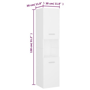 vidaXL Σετ Επίπλων Μπάνιου Λευκό από Επεξ. Ξύλο 90x38,5x46cm