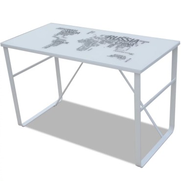 Γραφείο Ορθογώνιο με Σχέδιο Χάρτη 120x60x75cm 1 τεμ.