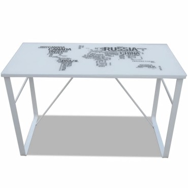 Γραφείο Ορθογώνιο με Σχέδιο Χάρτη 120x60x75cm 1 τεμ.