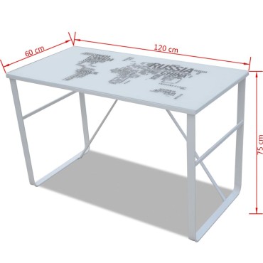 Γραφείο Ορθογώνιο με Σχέδιο Χάρτη 120x60x75cm 1 τεμ.