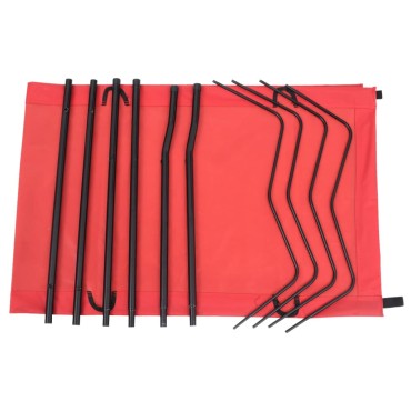 vidaXL Κρεβάτια Κάμπινγκ 2τεμ Κόκκινα 180x60x19εκ Ύφασ. Oxford/Ατσάλι