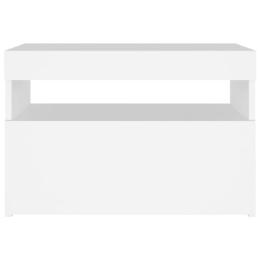 vidaXL Κομοδίνο με LED Λευκό 60x35x40cm από Επεξεργασμένο Ξύλο 1 τεμ.
