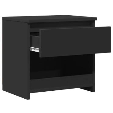 vidaXL Κομοδίνο Μαύρο 40x30x39cm από Επεξ. Ξύλο 1 τεμ.