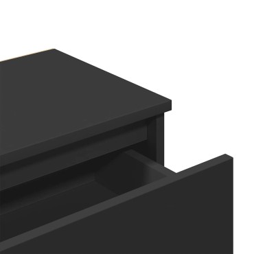 vidaXL Κομοδίνο Μαύρο 40x30x39cm από Επεξ. Ξύλο 1 τεμ.