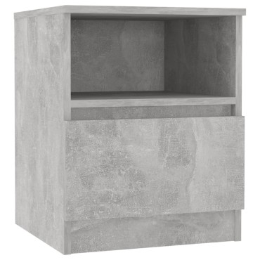 vidaXL Κομοδίνα 2 τεμ. Γκρι 40x40x50cm από Επεξ. Ξύλο