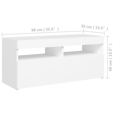 vidaXL Έπιπλο Τηλεόρασης με LED Λευκό 90x35x40cm