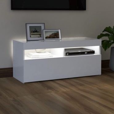 vidaXL Έπιπλο Τηλεόρασης με LED Λευκό 90x35x40cm