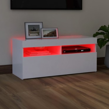 vidaXL Έπιπλο Τηλεόρασης με LED Λευκό 90x35x40cm