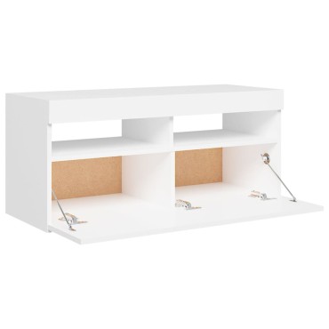 vidaXL Έπιπλο Τηλεόρασης με LED Λευκό 90x35x40cm
