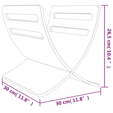 vidaXL Θήκη Περιοδικών Επιδαπέδια Καφέ Ξύλινη 29,5x29,5x26,5 cm 1 τεμ.