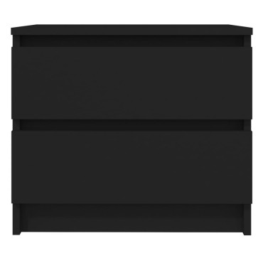 vidaXL Κομοδίνο Μαύρο 50x39x43,5cm από Επεξ. Ξύλο 1 τεμ.