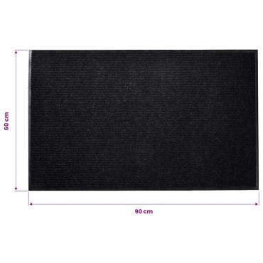 vidaXL Πατάκι Πόρτας Μαύρο 90 x 60 εκ. από PVC