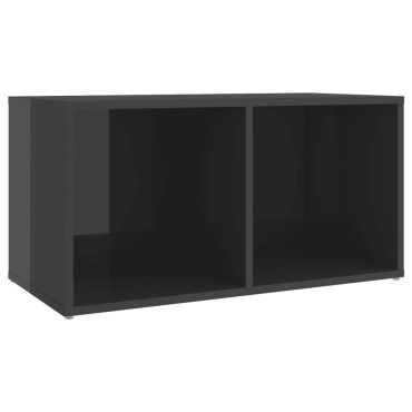 vidaXL Έπιπλο Τηλεόρασης Γυαλιστερό Γκρι 72x35x36,5cm Επεξ. Ξύλο
