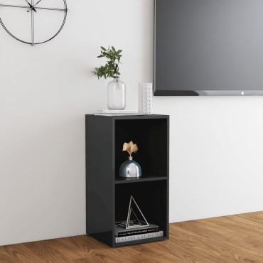 vidaXL Έπιπλο Τηλεόρασης Γυαλιστερό Γκρι 72x35x36,5cm Επεξ. Ξύλο