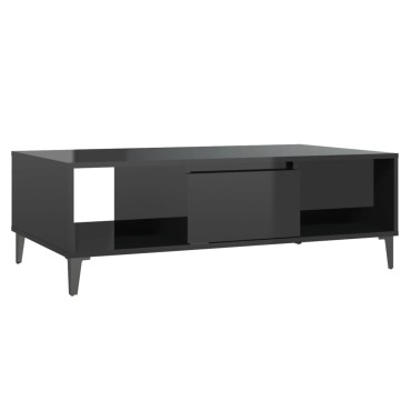 vidaXL Τραπεζάκι Σαλονιού Γυαλιστερό Λευκό 103,5x60x35cm Επεξ. Ξύλο 1 τεμ.