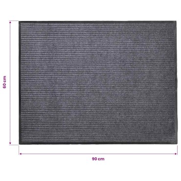 vidaXL Πατάκι Πόρτας Γκρι 90 x 60 εκ. από PVC