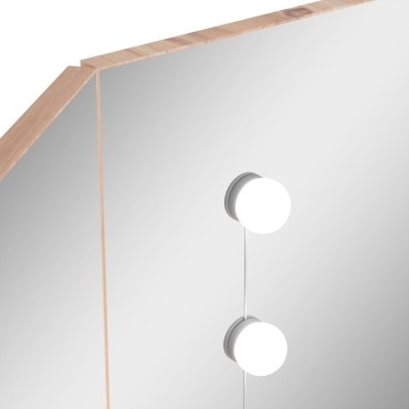 vidaXL Μπουντουάρ Γωνιακό με LED Χρώμα Δρυς 111x54x141,5cm 1 τεμ.