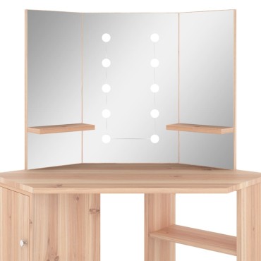 vidaXL Μπουντουάρ Γωνιακό με LED Χρώμα Δρυς 111x54x141,5cm 1 τεμ.
