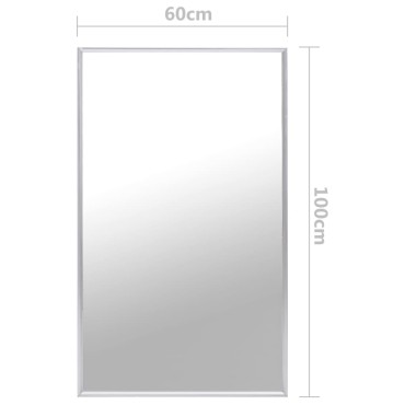 vidaXL Καθρέφτης Ασημί 100 x 60 εκ.