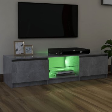 vidaXL Έπιπλο Τηλεόρασης με LED Γκρι Σκυροδέματος 140x40x36cm
