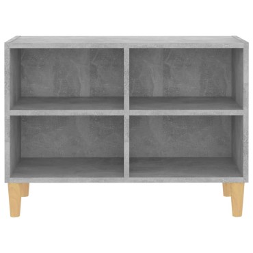 vidaXL Έπιπλο Τηλεόρασης Γκρι Σκυρ. 69,5x30x50cm με Μασίφ Ξύλινα Πόδια