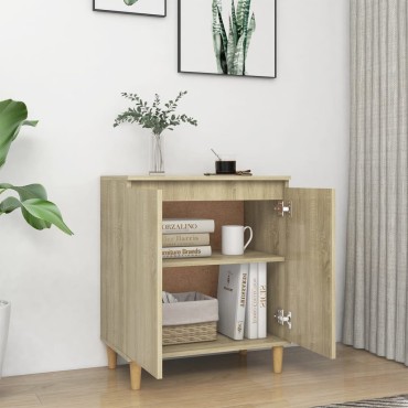vidaXL Μπουφές Sonoma Δρυς 60x35x70cm από Επεξ. Ξύλο με Ξύλινα Πόδια 1 τεμ.
