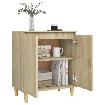 vidaXL Μπουφές Sonoma Δρυς 60x35x70cm από Επεξ. Ξύλο με Ξύλινα Πόδια 1 τεμ.