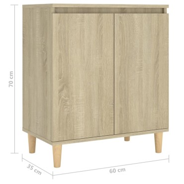 vidaXL Μπουφές Sonoma Δρυς 60x35x70cm από Επεξ. Ξύλο με Ξύλινα Πόδια 1 τεμ.