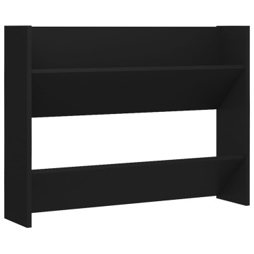 vidaXL Παπουτσοθήκη Τοίχου Μαύρη 80x18x60cm Επεξ. Ξύλο