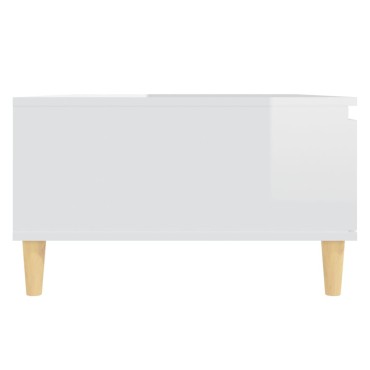 vidaXL Τραπεζάκι Σαλονιού Γυαλ. Λευκό 90x60x35cm από Επεξεργ. Ξύλο 1 τεμ.