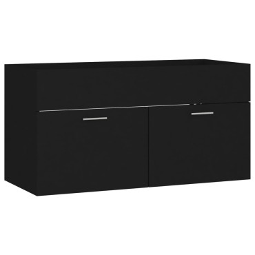 vidaXL Ντουλάπι Νιπτήρα Μαύρο 90x38,5x46cm από Επεξ. Ξύλο 1 τεμ.