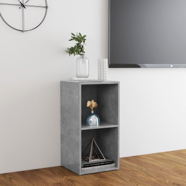 vidaXL Έπιπλο Τηλεόρασης Γκρι Σκυροδέματος 72x35x36,5cm Επεξ. Ξύλο