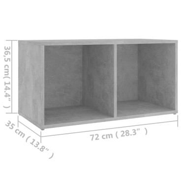 vidaXL Έπιπλο Τηλεόρασης Γκρι Σκυροδέματος 72x35x36,5cm Επεξ. Ξύλο