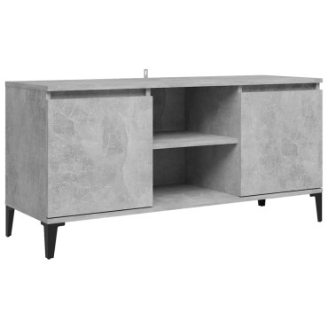 vidaXL Έπιπλο Τηλεόρασης Γκρι Σκυρ. 103,5x35x50cm Μεταλλικά Πόδια