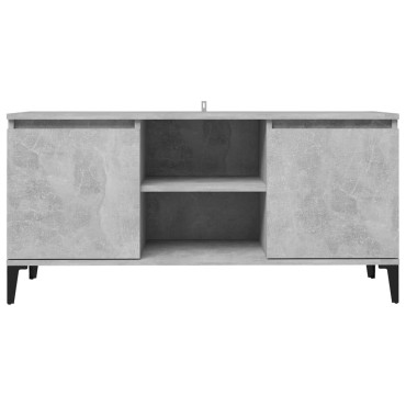 vidaXL Έπιπλο Τηλεόρασης Γκρι Σκυρ. 103,5x35x50cm Μεταλλικά Πόδια