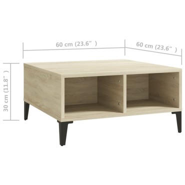 vidaXL Τραπεζάκι Σαλονιού Sonoma Δρυς 60x60x30cm Επεξεργασμένο Ξύλο 1 τεμ.
