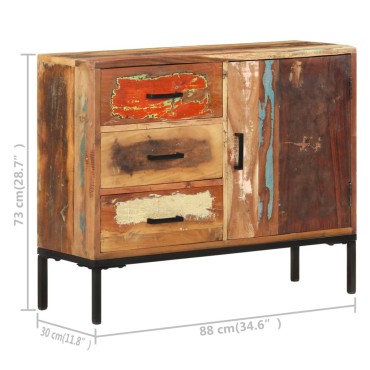 vidaXL Ντουλάπι με Συρτάρια 88x30x73cm από Μασίφ Ανακυλωμένο Ξύλο 1 τεμ.