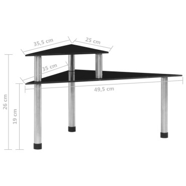 vidaXL Ραφιέρα Κουζίνας Μαύρη 49,5 x 35 x 26 εκ. από Ψημένο Γυαλί