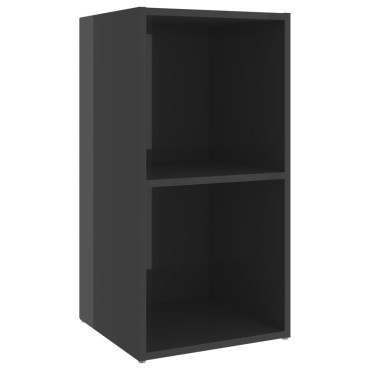 vidaXL Έπιπλα Τηλεόρασης 4 τεμ. Γυαλ. Γκρι 72x35x36,5cm Επεξ. Ξύλο
