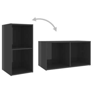 vidaXL Έπιπλα Τηλεόρασης 4 τεμ. Γυαλ. Γκρι 72x35x36,5cm Επεξ. Ξύλο