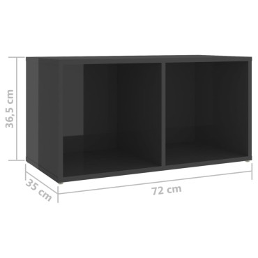 vidaXL Έπιπλα Τηλεόρασης 4 τεμ. Γυαλ. Γκρι 72x35x36,5cm Επεξ. Ξύλο
