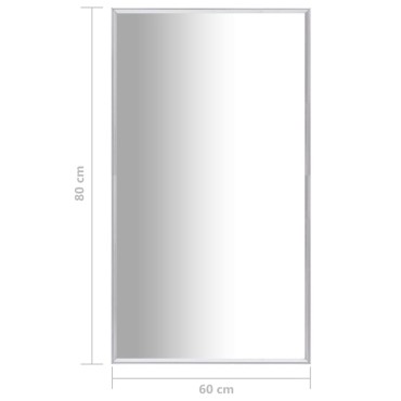 vidaXL Καθρέφτης Ασημένιος 80 x 60 εκ.