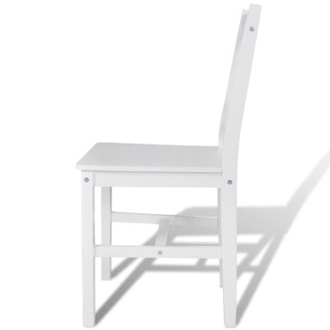 vidaXL Καρέκλες Τραπεζαρίας 4 τεμ. Λευκές από Ξύλο Πεύκου 41,5x45,5x85,5cm