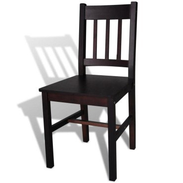 vidaXL Καρέκλες Τραπεζαρίας 4 τεμ. Σκούρο Καφέ από Ξύλο Πεύκου 41,5x45,5x86cm